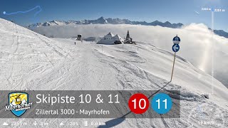 Skiing Mayrhofen  Ski Slope 10 amp 11  Horberg amp Gerent  Zillertal 3000  With GPS Stats [upl. by Aneelas500]