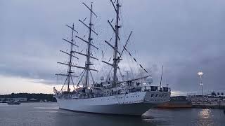 The Tall Ships Races 1772024 Turku  Dar Młodzieży Arrives In Turku Full Docking [upl. by Ihskaneem448]