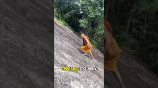 Monk Effortlessly Climbs Cliff😱 facts climbing cliff [upl. by Peterec]