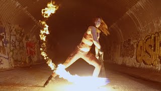 Underground Fire Rope Dart Dance Performance All One Take [upl. by Anilad]