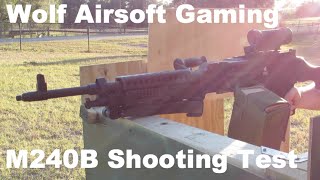 Lancer Tactical M240 B Airsoft Gun Shooting and Range Test [upl. by Ednihek73]