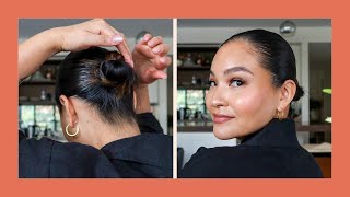 How To Do a Sleek Bun in 5 Minutes  Sleek Bun Tutorial [upl. by Coben552]