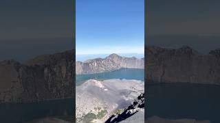 Mount Rinjani volcano crater view from the top of 3726 mts elevation mountrinjani rinjanitrekking [upl. by Arakat108]