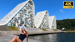 Vejle architecture 4K  The wave in 𝕍𝔼𝕁𝕃𝔼 Denmark  Vejle tourist guide  Vejle online [upl. by Hesther]