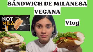 VLOG PROBANDO SÁNDWICH DE MILANESA VEGANA  TORTILLA DE PAPAS [upl. by Constantine]