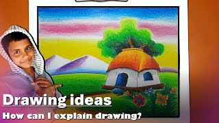 Natural Scenary part2  Landscap draw  How to Draw Beautiful Natural Scenery bakulartal [upl. by Garett]