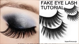 HOW TO WEAR FALSE FAKE EYELASHES [upl. by Rebmit]