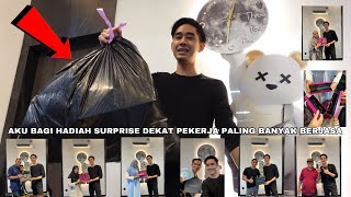 MAKCIK AQIL NANGIS 😢 SURPRISE HADIAH UNTUK PEKERJA PALING BANYAK BERJASA ❤️ [upl. by Hightower]