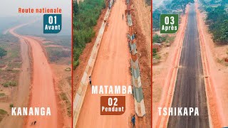 EVOLUTION DES TRAVAUX DE LA ROUTE NATIONALE NUM 01 KANANGATSHIKAPAAOUT 2024 [upl. by Ahsinam]