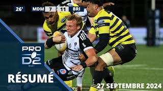 Pro D2  le résumé de MontdeMarsan vs Brive  Journée 5 Saison 202425 [upl. by Malinin221]