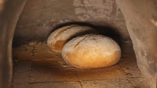 Baking Bread in the Earthen Oven Part 2  18th Century Cooking Series [upl. by Llerred769]