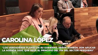 Carolina López quotEl plan de Barbón es aplicar la Agenda 2030 lo que acabará con el sector pesqueroquot [upl. by Assirak]