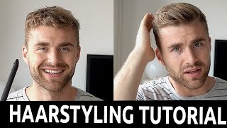 Haarstyling TUTORIAL für Männer bei kurzen Haaren ● HAIRSTYLE [upl. by Enyawd]