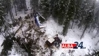 Alba24 VIDEO Filmare AERIANA de la locul ACCIDENTULUI AVIATIC din Apuseni [upl. by Nerot491]