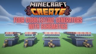 Minecraft Create FOUR Cobblestone Generators  Schematics  1201 [upl. by Ynneg562]