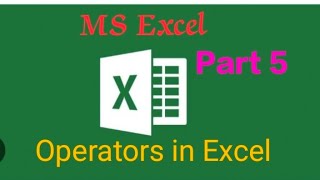 MS Excel  Part 5 Operators in Excel ldtypist computerassistant DCA [upl. by Supen]