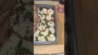 roasted cauliflower with bacon and chive cooking sidedish howto [upl. by Fulmer]