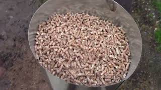 Home Made Gravity Fed Pellet Feeder for Wood Stove [upl. by Adlee]