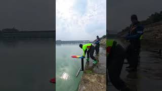 Hydrofoil sliding exercise in reservoir [upl. by Nylrem]