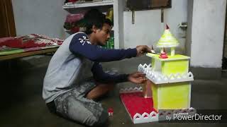 how to make Thermocol temple  temple making at home  diwali temple  Ashwini kumar artist [upl. by Manvel]