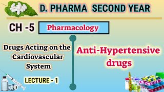 Antihypertensive drugs  Ch5  L1  Pharmacology  Drugs acting on CVS  DPharm second year [upl. by Emor]