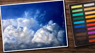 Soft Pastel Drawing  How to Draw Clouds with Soft Pastels [upl. by Merrily]