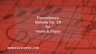 Porumbescu Balada Op 29 for Violin and Piano [upl. by Sally]