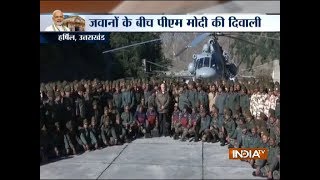 PM Modi celebrates Diwali with soldiers in Harshil near IndoChina border [upl. by Albrecht269]