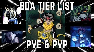 BDA TIERLIST PVE amp PVP Weak Legacy 2 [upl. by Nalo]