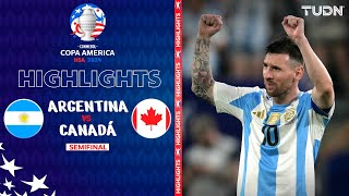 HIGHLIGHTS  Argentina vs Canadá  Copa América 2024  Semis  TUDN [upl. by Carola]