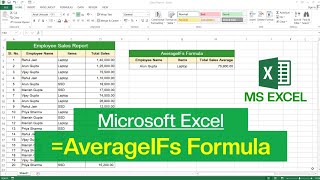 MS Excel  AverageIFs Function  How to use AverageIFs Formula in Microsoft Excel [upl. by Menashem]