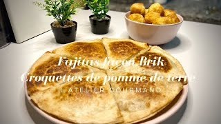 Fajitas façon Brik avec des croquettes délicieuses ❤️ فاخيتاس مرفوقة بكروكيط البطاطس [upl. by Florrie]