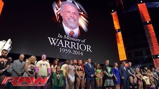 A tribute to the memory of The Ultimate Warrior Raw April 14 2014 [upl. by Celio278]