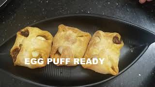 Very Tasty Egg puff Recipe in LG microwaveegg puffbakery styleflaky homemade puff pastry at home [upl. by Blankenship]