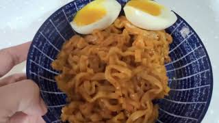 Spicy Creamy Carbonara Ramen Recipe  Mukbang  My favorite noodles 🤤 cooking fypシ゚viral [upl. by Ennylhsa]