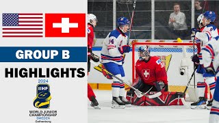 USA vs Switzerland Full Highlights  Group B  2024 IIHF World Junior 12282023 [upl. by Crespi]