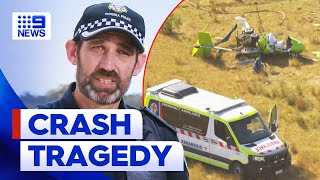 Fatal gyrocopter crash in central Victoria  9 News Australia [upl. by Rapsag769]