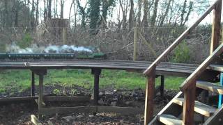 Coal Fired LNER V2 Green Arrow in Gauge 1 at ADMES 8 January 2012mp4 [upl. by Fletch185]