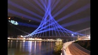 25102024  Eröffnung Donautalbrücke mit Lichtshow [upl. by Ymmik]