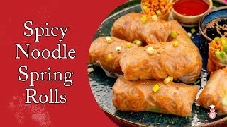 Spicy Noodle Spring Rolls Recipe [upl. by Savvas]