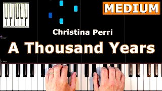 Christina Perri  A Thousand Years  Piano Tutorial Easy [upl. by Rossi]