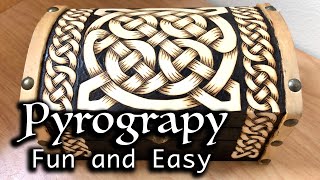 Fun and Easy Wood Burning Project  Celtic Knot Box Tutorial  Pyrography For Beginners [upl. by Rapsag]