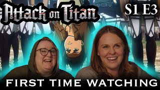 Attack On Titan DUB  S1 E3  quotTA Dim Light Amid Despair Humanitys Comebackquot  FIRST TIME REACTION [upl. by Wedurn326]