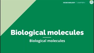 Biological Molecules  IGCSE Biology  Topic Explainer  ZNotes [upl. by Laehcor]