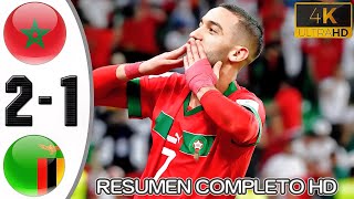 MARRUECOS VS ZAMBIA RESUMEN COMPLETO [upl. by Yelrahc]