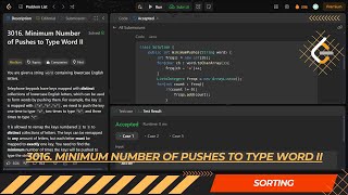 LEETCODE DAILY QUESTION 3016  Minimum Number of Pushes to Type Word II  Is Kabir Coding leetcode [upl. by Alguire]