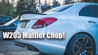 Mercedes C300 W205 Muffler Hack  Exhaust Muffler Delete [upl. by Apeed514]