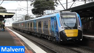 Trains at Malvern  Metro Trains Melbourne [upl. by Nike771]