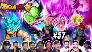 ⚡GOKU AND TRUNKS VS GOKU BLACK AND ZAMASU🔥REACTION MASHUP 🐲Dragon Ball Super Episode 57 ドラゴンボール [upl. by Airel846]