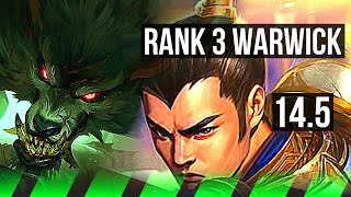 WARWICK vs XIN ZHAO JNG  Rank 3 Warwick 828 400 games  KR Challenger  145 [upl. by Balough]